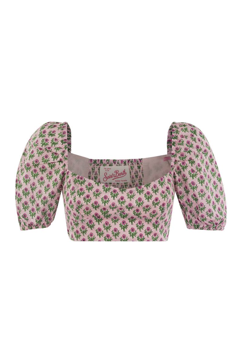 Crop top with floral print