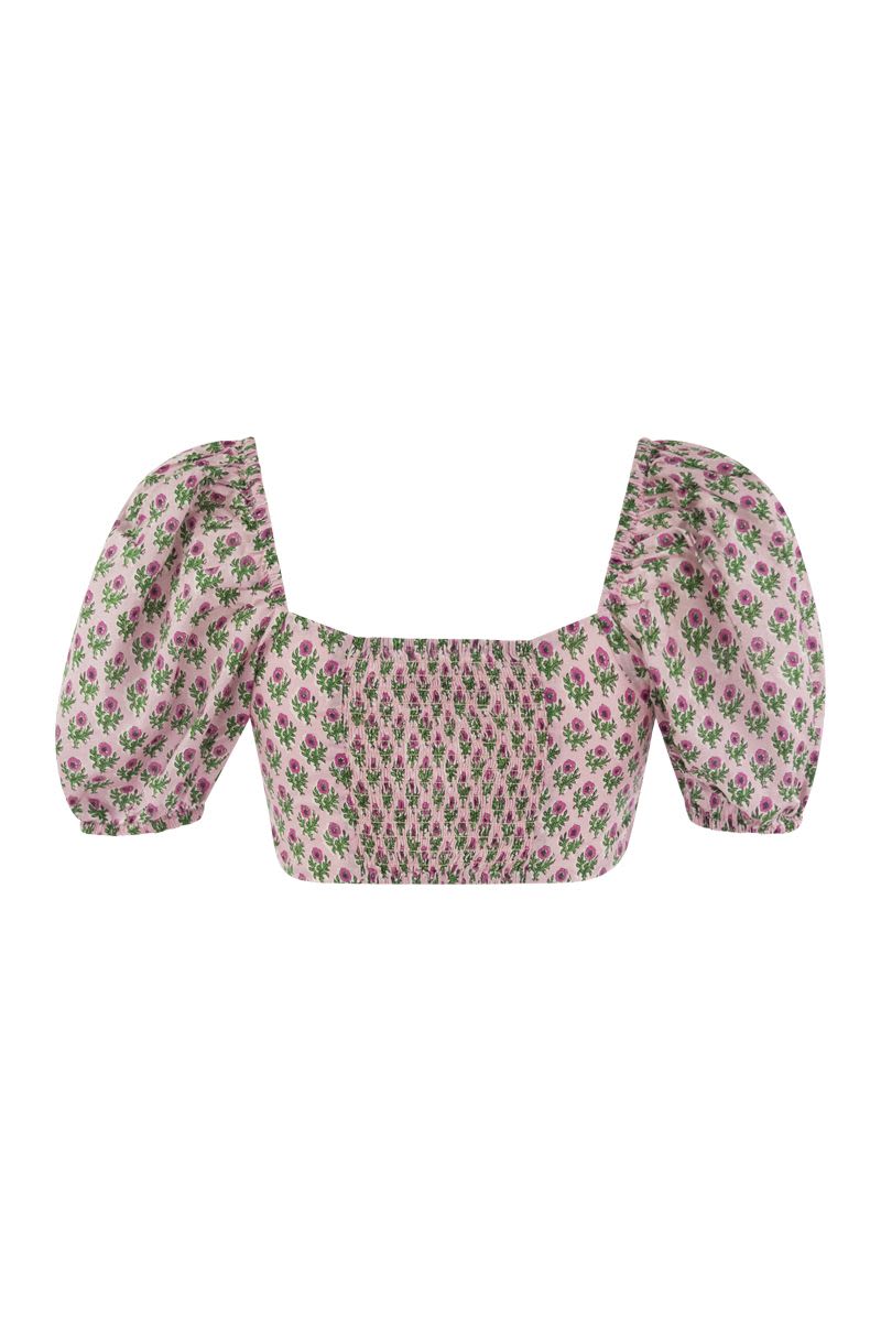 Crop top with floral print