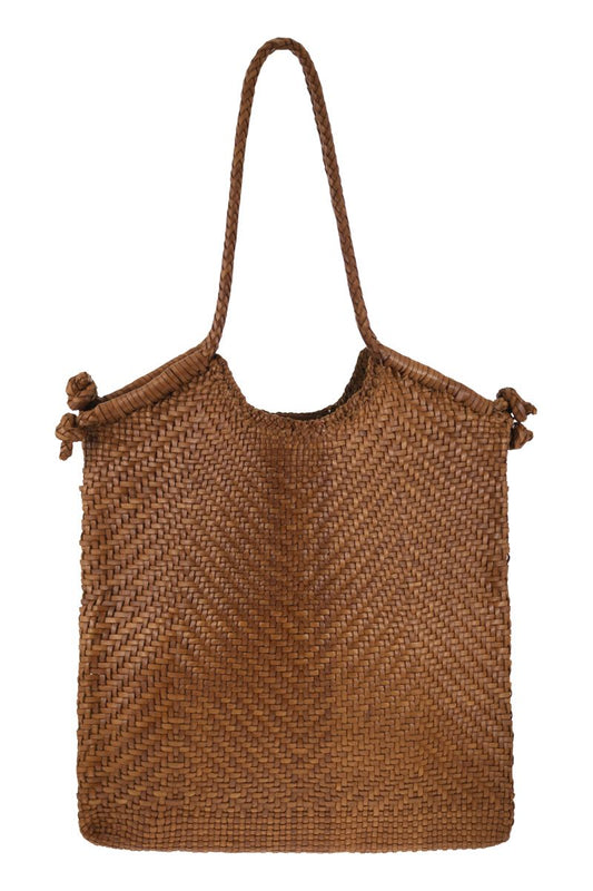 MINGA TOTE - Woven leather bag