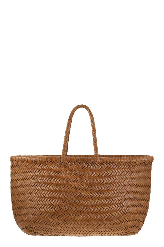 TRIPLE JUMP BIG - Woven leather bag