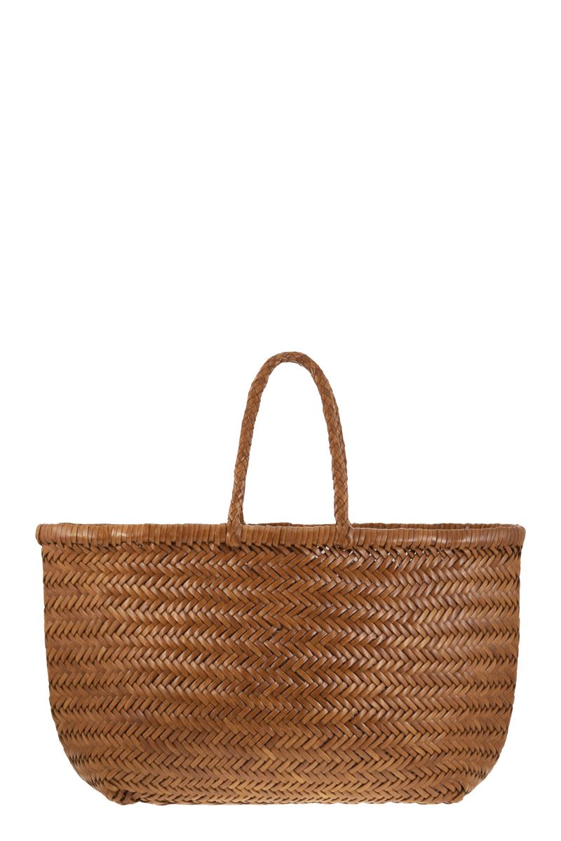 TRIPLE JUMP BIG - Woven leather bag