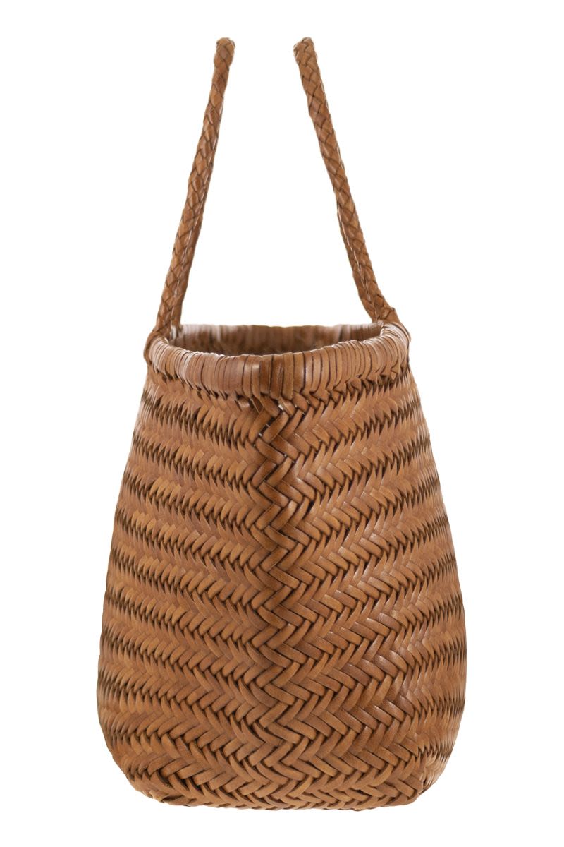 TRIPLE JUMP BIG - Woven leather bag