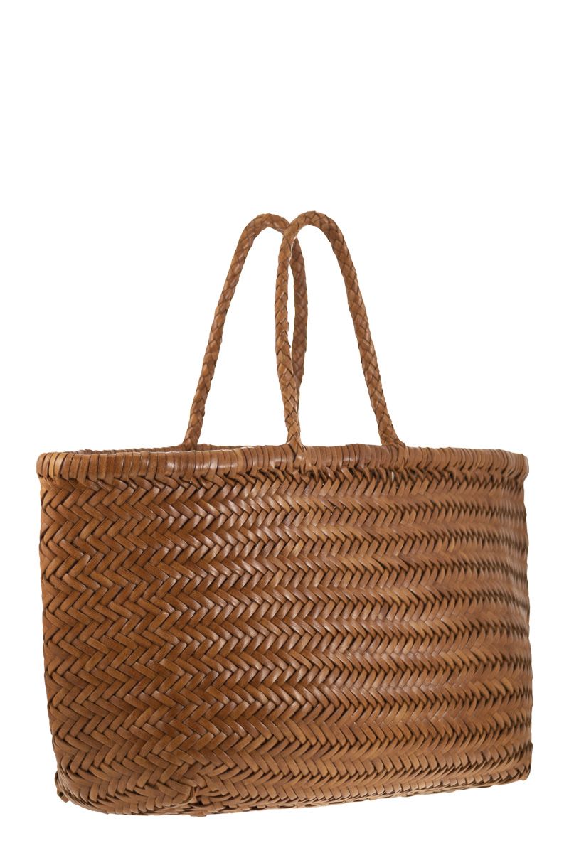 TRIPLE JUMP BIG - Woven leather bag