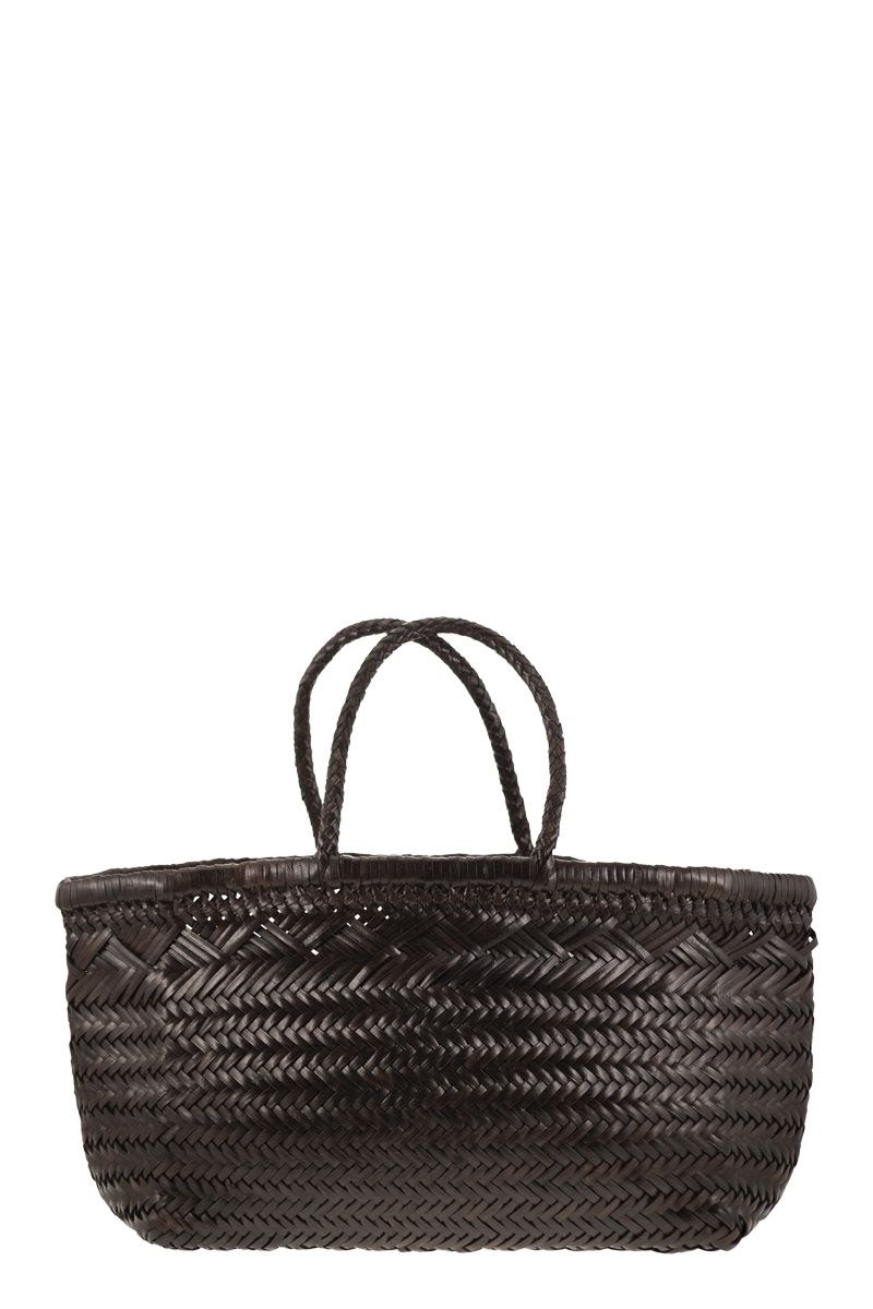 TRIPLE JUMP BIG - Woven leather bag