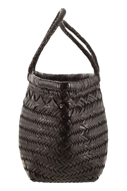 TRIPLE JUMP BIG - Woven leather bag