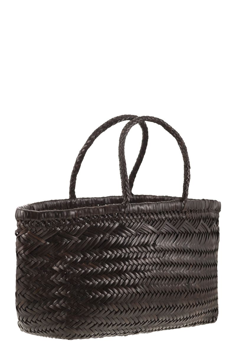 TRIPLE JUMP BIG - Woven leather bag