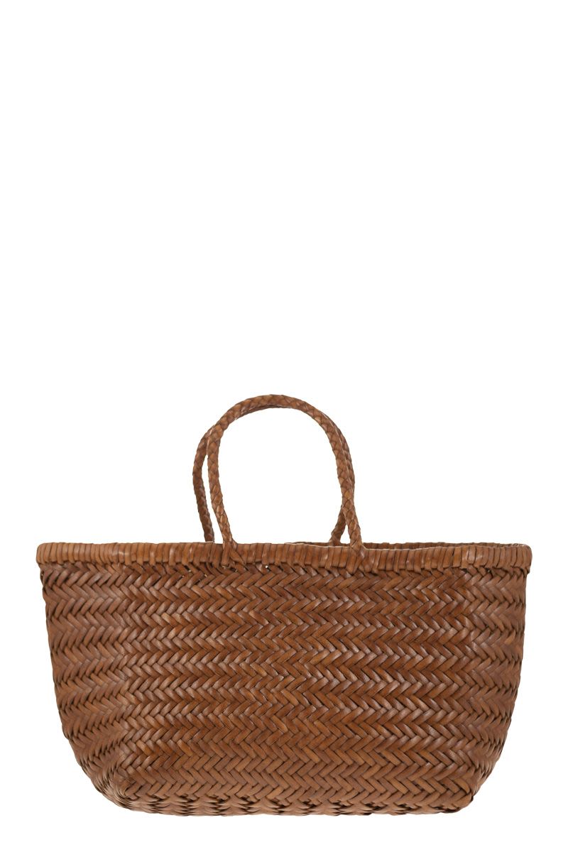 TRIPLE JUMP SMALL - Woven leather bag