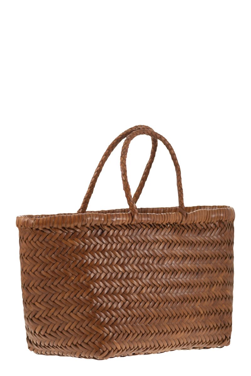 TRIPLE JUMP SMALL - Woven leather bag