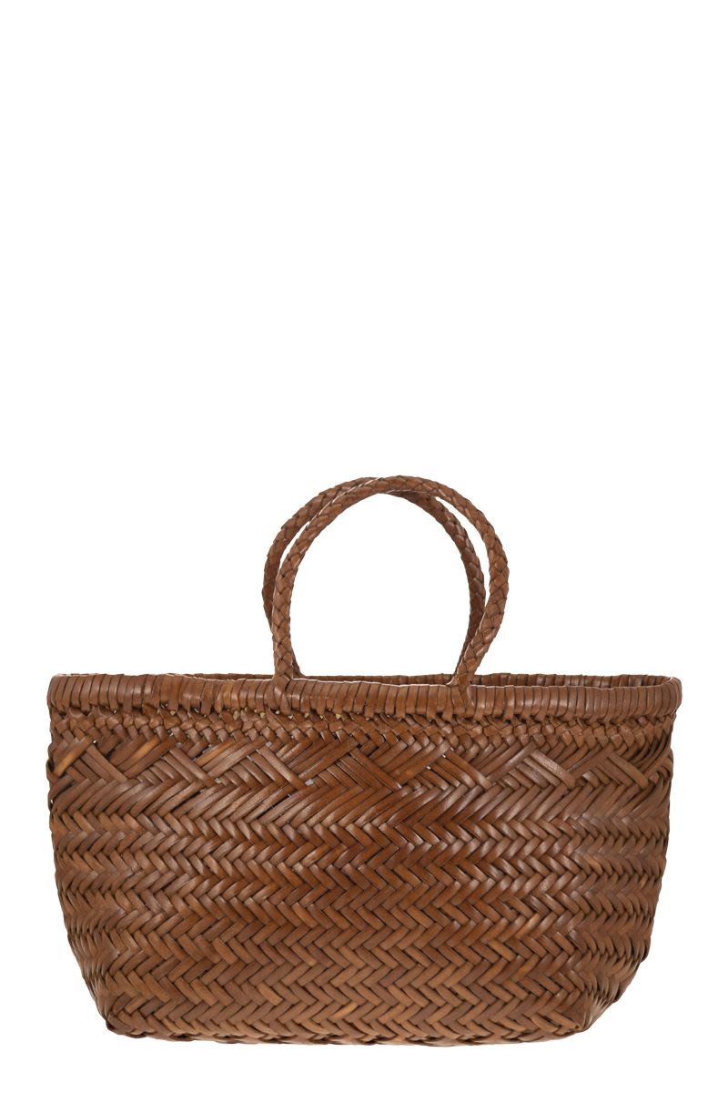 TRIPLE JUMP SMALL - Woven leather bag