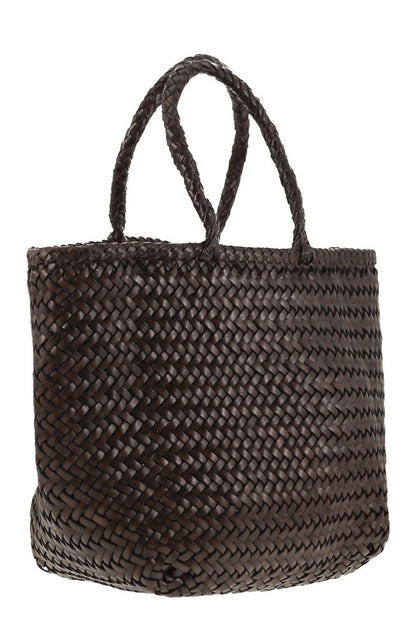 GRACE BASKET SMALL - Woven leather bag