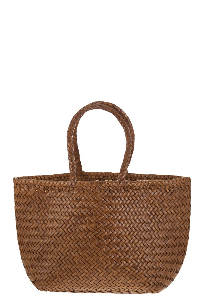 GRACE BASKET SMALL - Woven leather bag