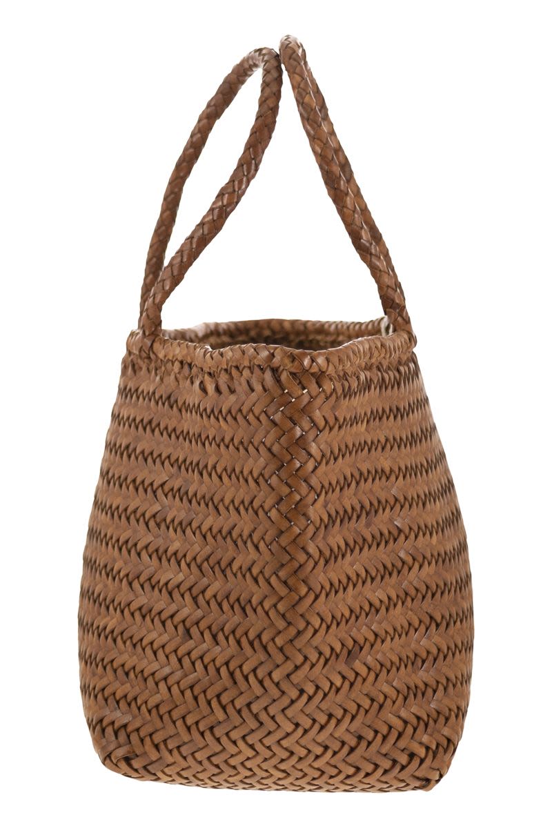 GRACE BASKET SMALL - Woven leather bag