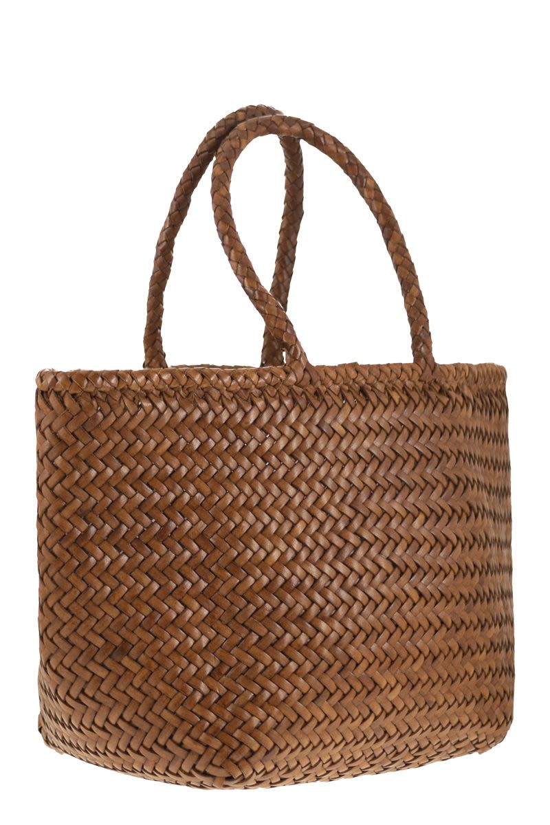 GRACE BASKET SMALL - Woven leather bag