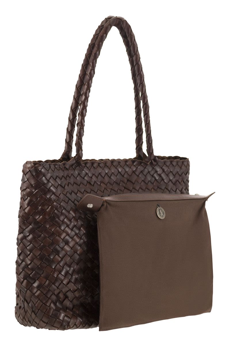 VINTAGE MESH TOTE - Woven leather bag