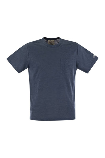 ECSTASEA - Linen T-shirt with pocket