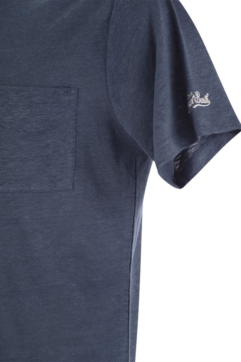 ECSTASEA - Linen T-shirt with pocket