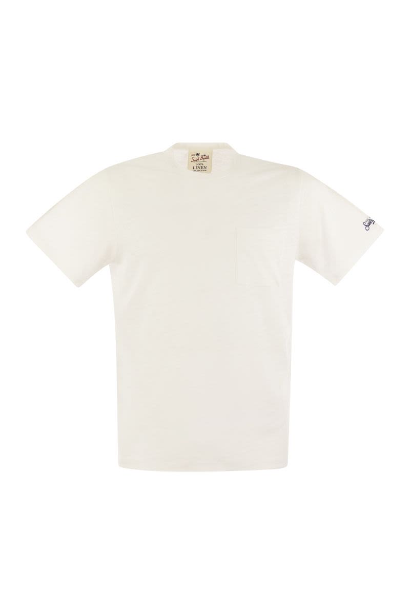 ECSTASEA - Linen T-shirt with pocket