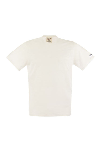 ECSTASEA - Linen T-shirt with pocket