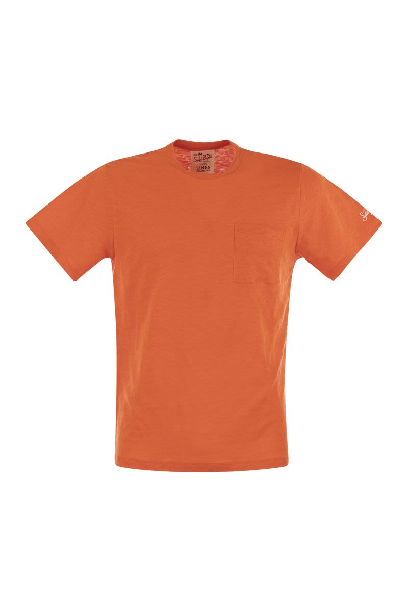 ECSTASEA - Linen T-shirt with pocket