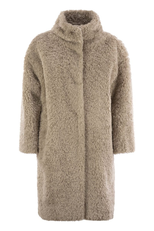 Sheepskin effect coat