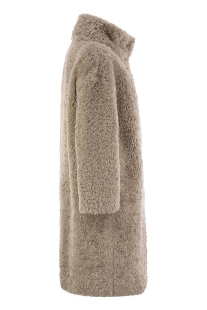 Sheepskin effect coat