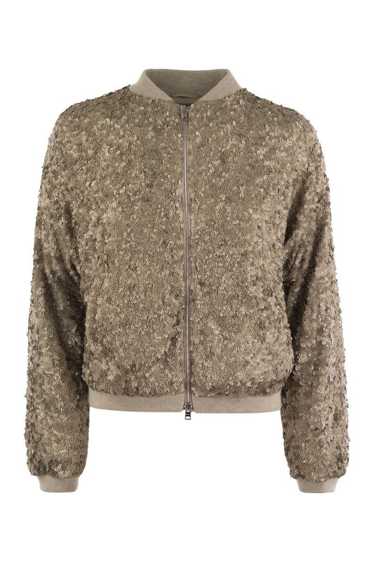 Bomber jacket with sequins