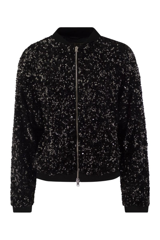 Bomber jacket with sequins