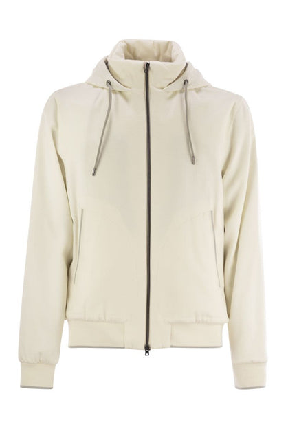 Cashmere and silk resort bomber jacket