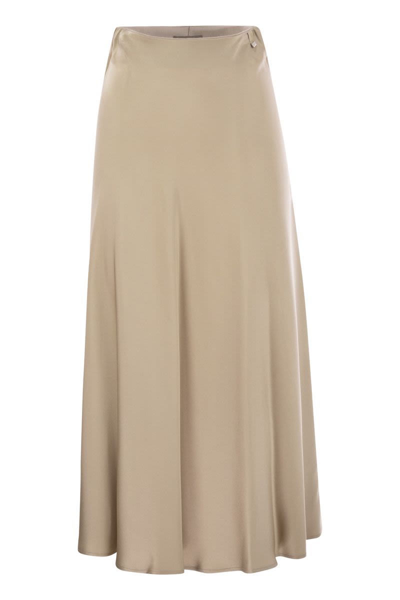 Satin effect long skirt