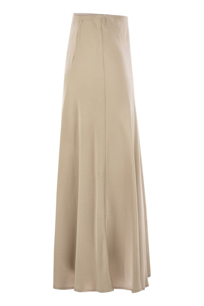 Satin effect long skirt