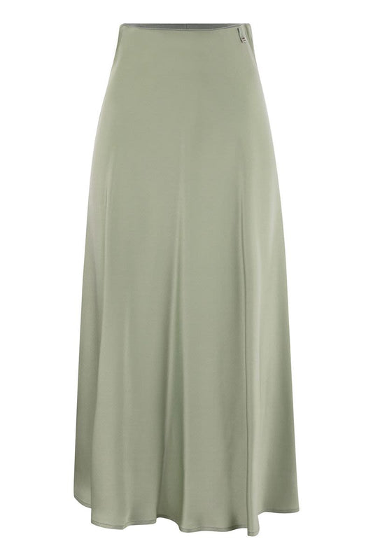 Satin effect long skirt