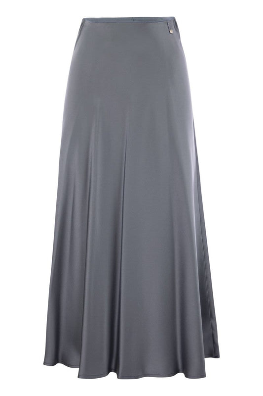 Satin effect long skirt