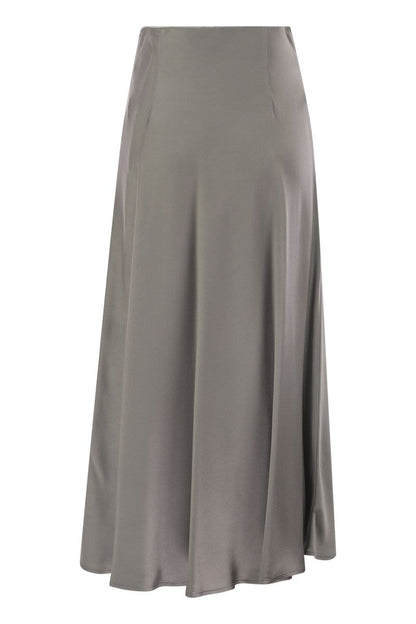 Satin effect long skirt