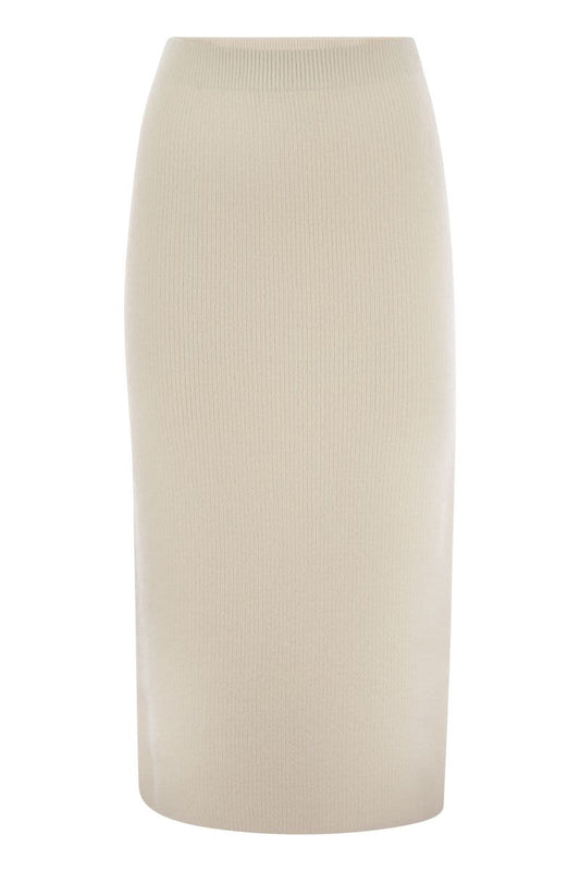 Ribbed pencil skirt