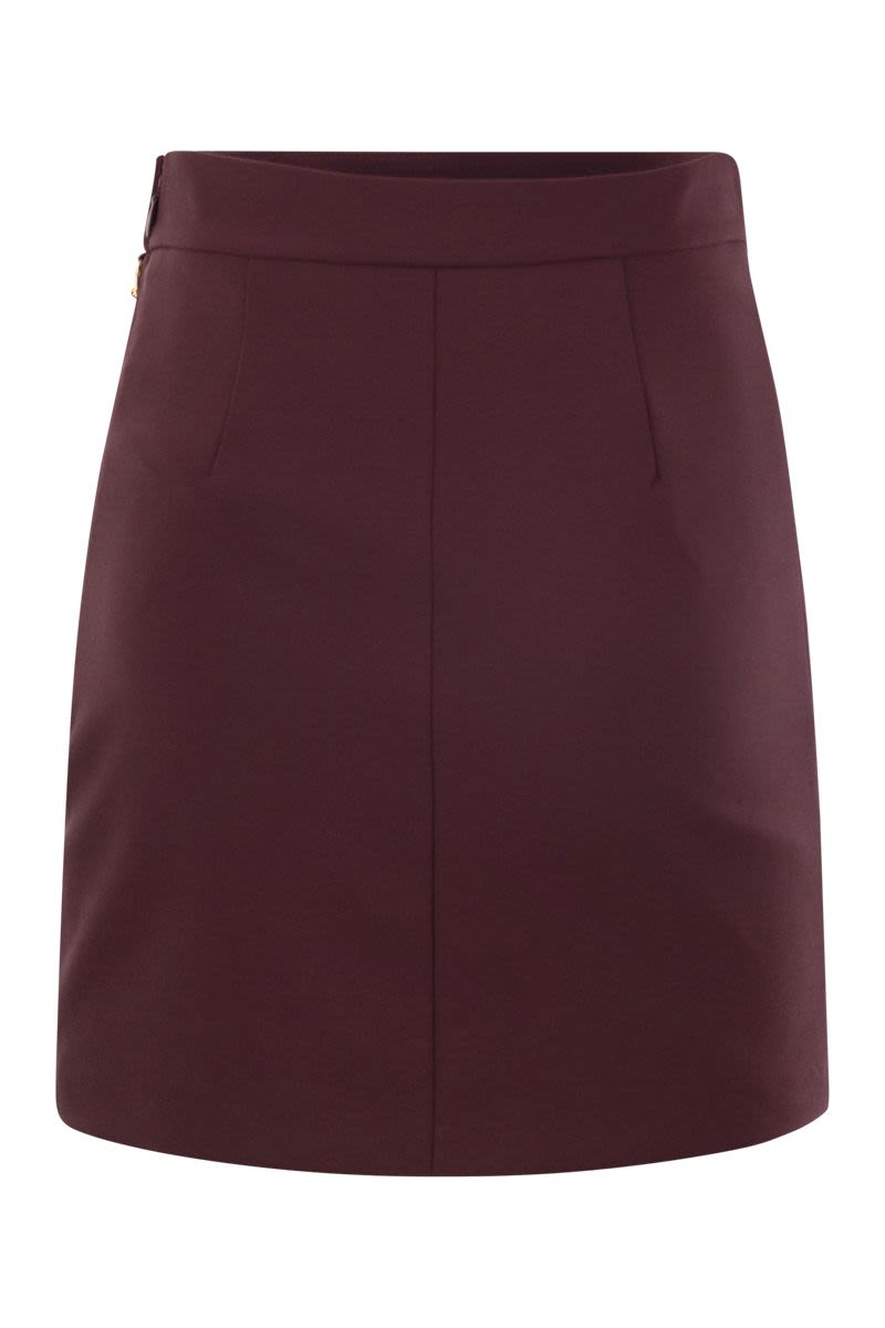 Stretch crepe miniskirt with belt