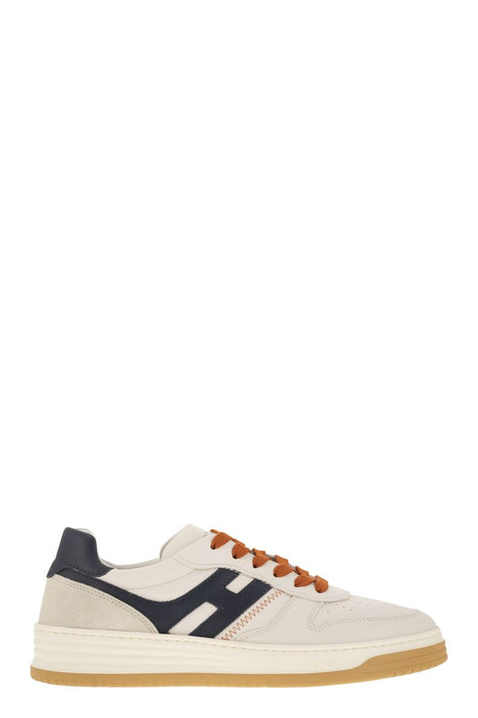 H630 - Leather lace-up trainers