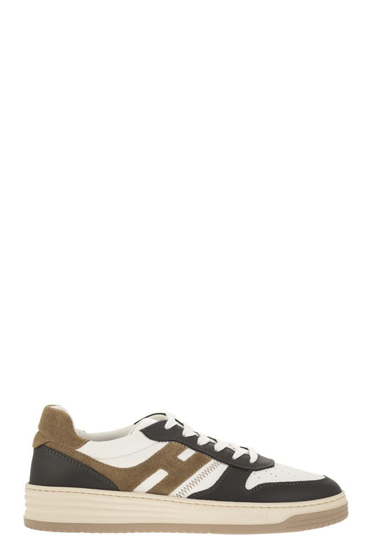 H630 - Leather lace-up trainers