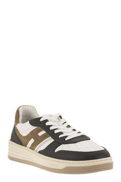 H630 - Leather lace-up trainers