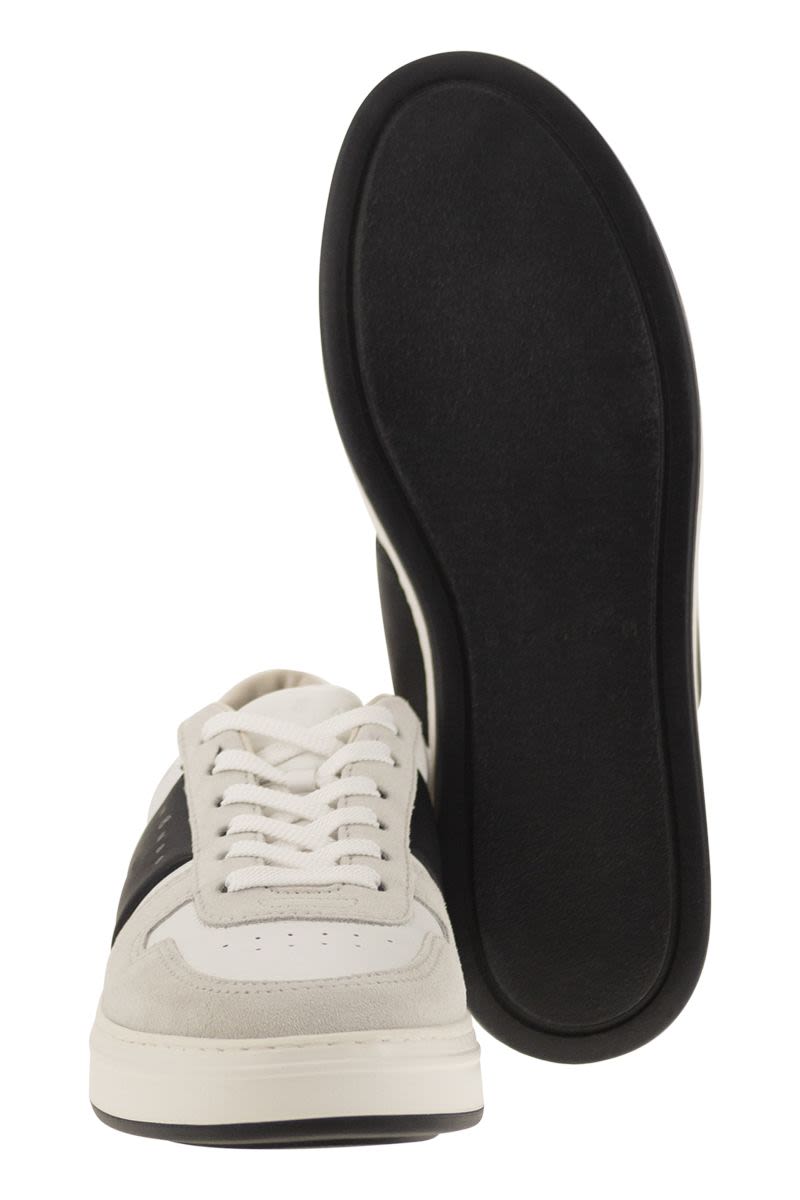 H-TV leather and suede trainers