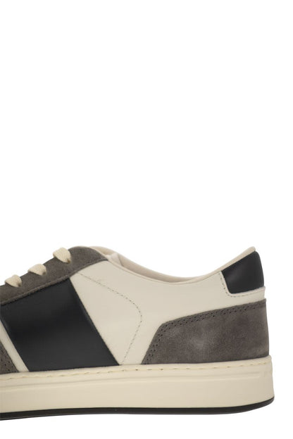 H-TV leather and suede trainers