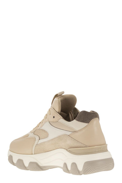 HYPERACTIVE - Leather and fabric trainers