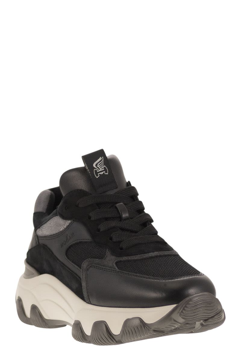 Hyperactive - Leather and fabric trainers