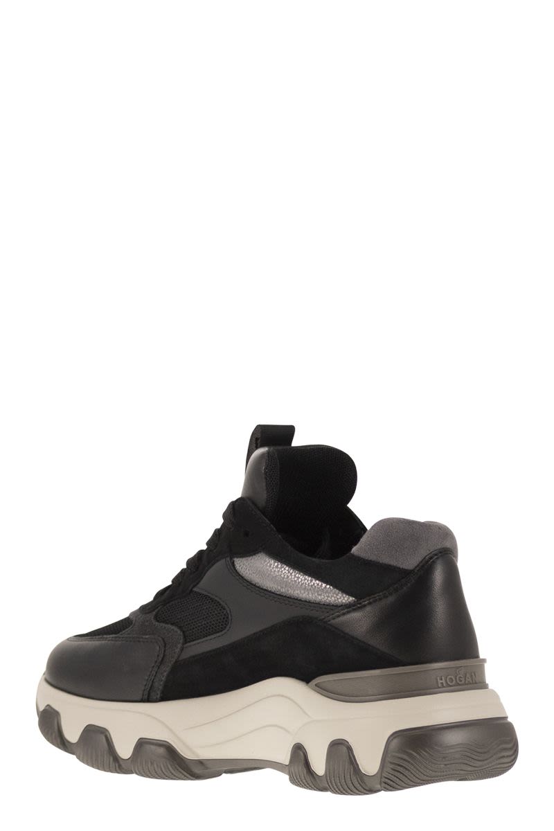 Hyperactive - Leather and fabric trainers