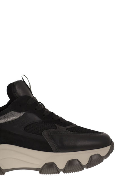 Hyperactive - Leather and fabric trainers