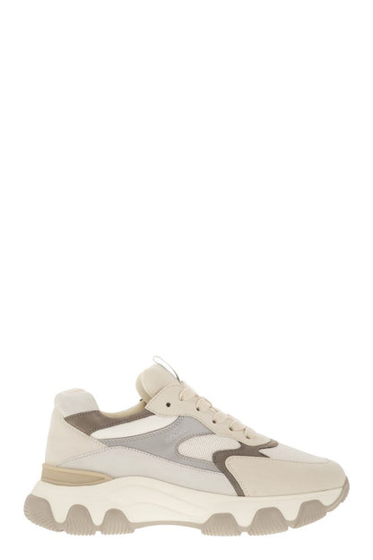 HYPERACTIVE - Leather and fabric trainers