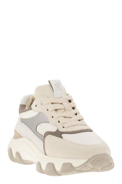 HYPERACTIVE - Leather and fabric trainers