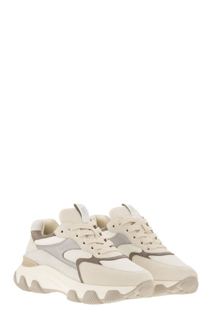 HYPERACTIVE - Leather and fabric trainers