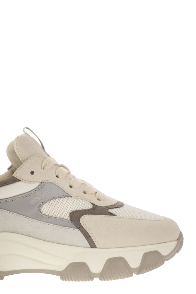 HYPERACTIVE - Leather and fabric trainers