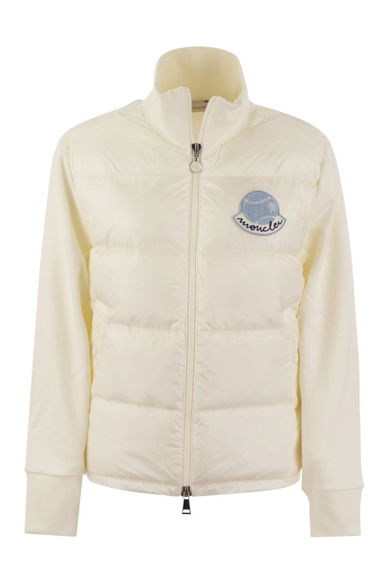 Padded sweatshirt with tennis-style logo