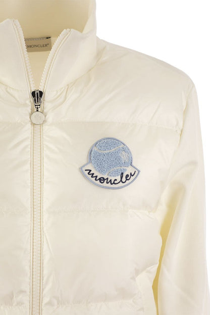 Padded sweatshirt with tennis-style logo